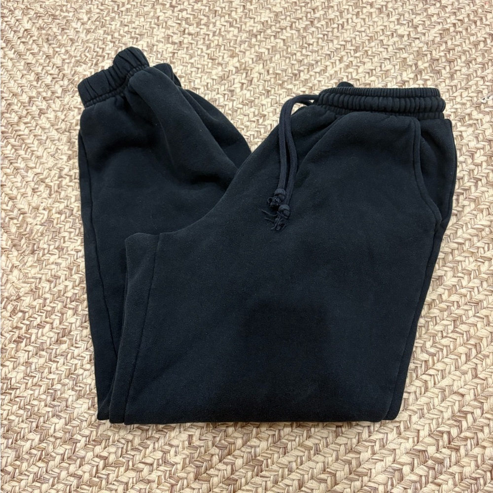 Black cotton on sweatpants